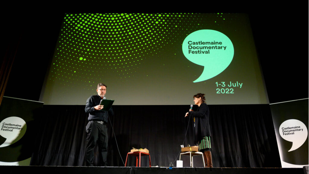 Presenters at the Theatre Royal during the Castlemaine Documentary Festival